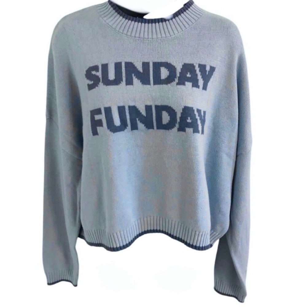 Jessica Simpson Sweater with 'Sunday Funday' Super Bowl football Design NWT